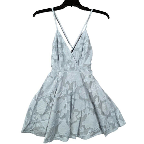 Lulu's Dusty Blue Mini Coquette Skater Dress size XS New With Tag, Lined, - Picture 1 of 9